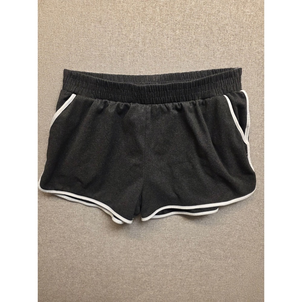 Shosho Womens Gray Dolphin Athletic Shorts White Trim Pockets Size Large 208725